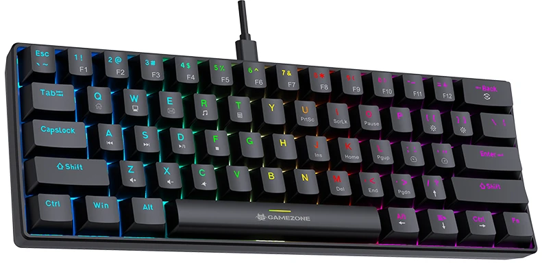 Klaviatūra žaidimams Tracer GameZone Claws 61 su laidu mechaninė su pašvietimu juoda