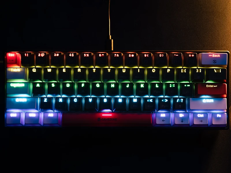 Klaviatūra žaidimams Tracer GameZone Claws 61 su laidu mechaninė su pašvietimu pilka