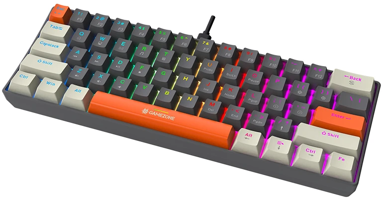 Klaviatūra žaidimams Tracer GameZone Claws 61 su laidu mechaninė su pašvietimu pilka