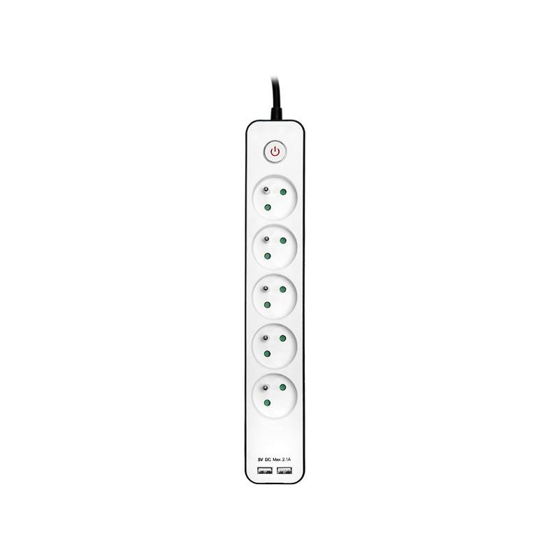 TRACER TRALIS46254 Maitinimo juosta Zebra mobiliesiems paruošta 1,5 m 5 lizdai + 2x USB 2.1A