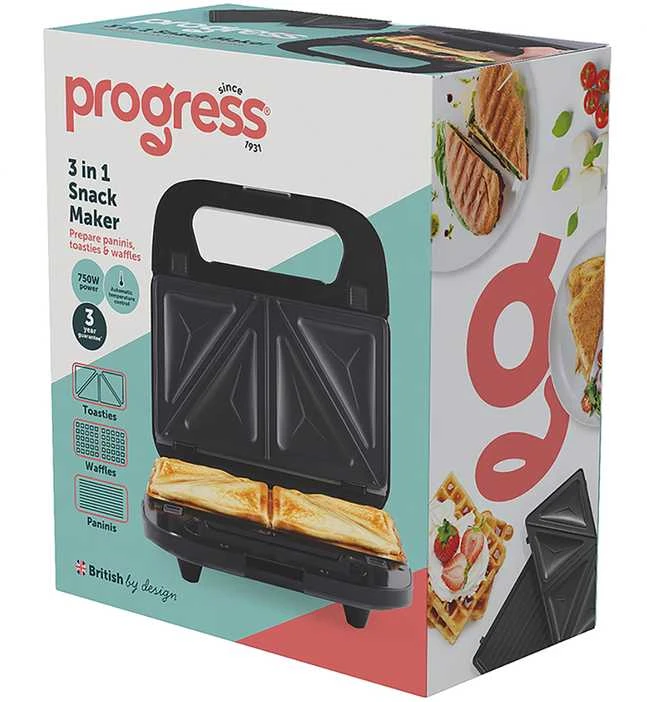 Vaflinė Progress EK6666PVDE 3 in 1 Snack Maker