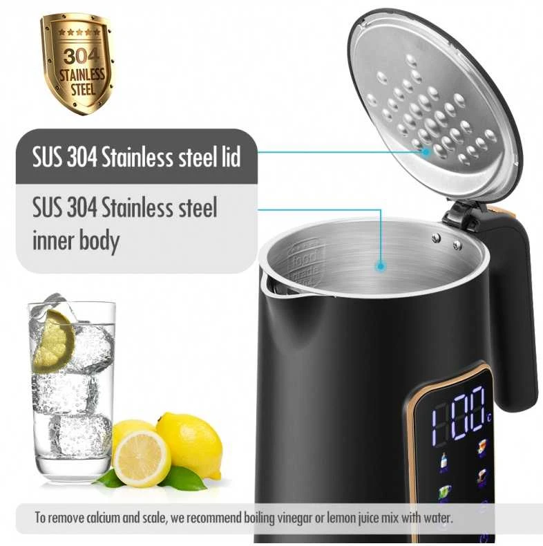 ForMe FOR ME elektrinis virdulys su temperatūros reguliavimu, 1,7 l, nerūdijantis plienas, 2200 W, FKG-6017