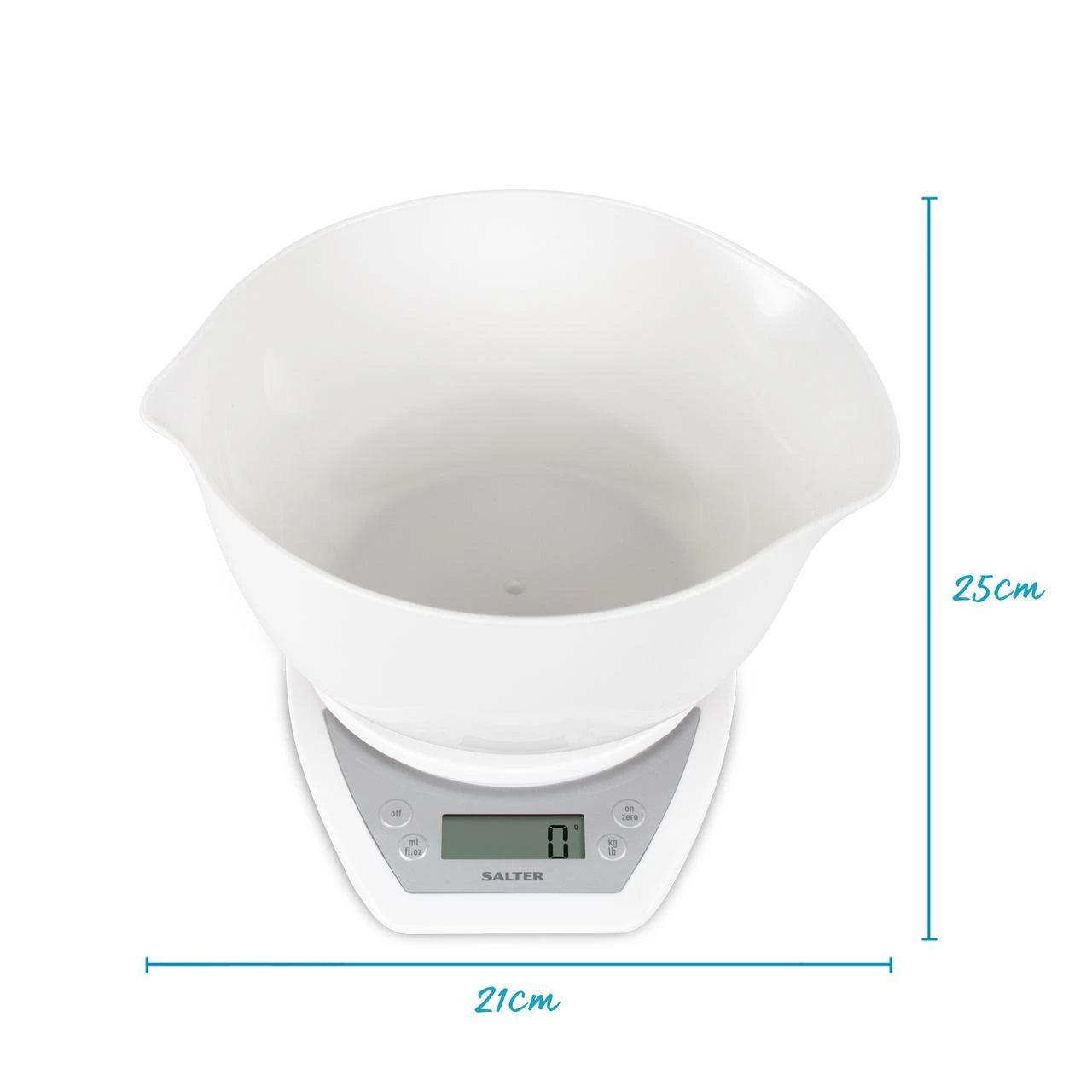 Virtuvinės svarstyklės Salter 1024 WHDR14EU16 Digital Kitchen Scale & Dual Pour Bowl - Baltas