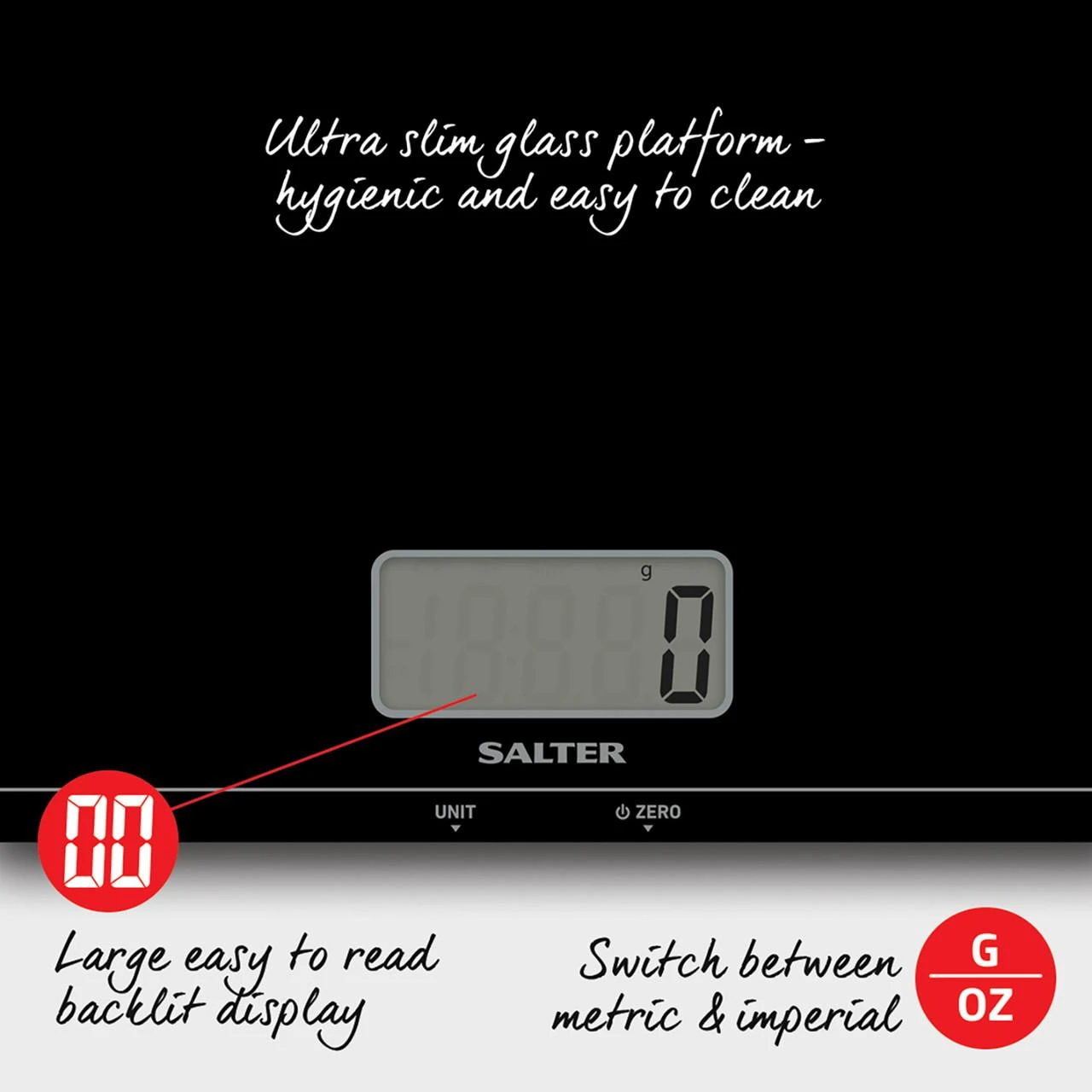 Virtuvinės svarstyklės Salter 1172 BKDRCEU16 Large Platform Digital Kitchen Scale