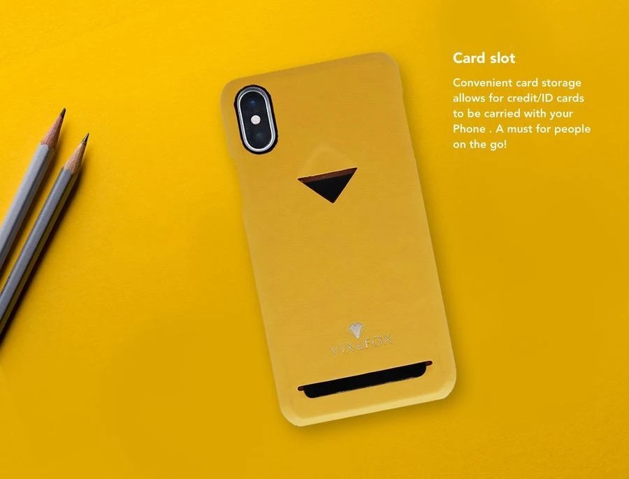 Dėklas VixFox kortelės lizdo nugarėlė Iphone XR garstyčių geltona
