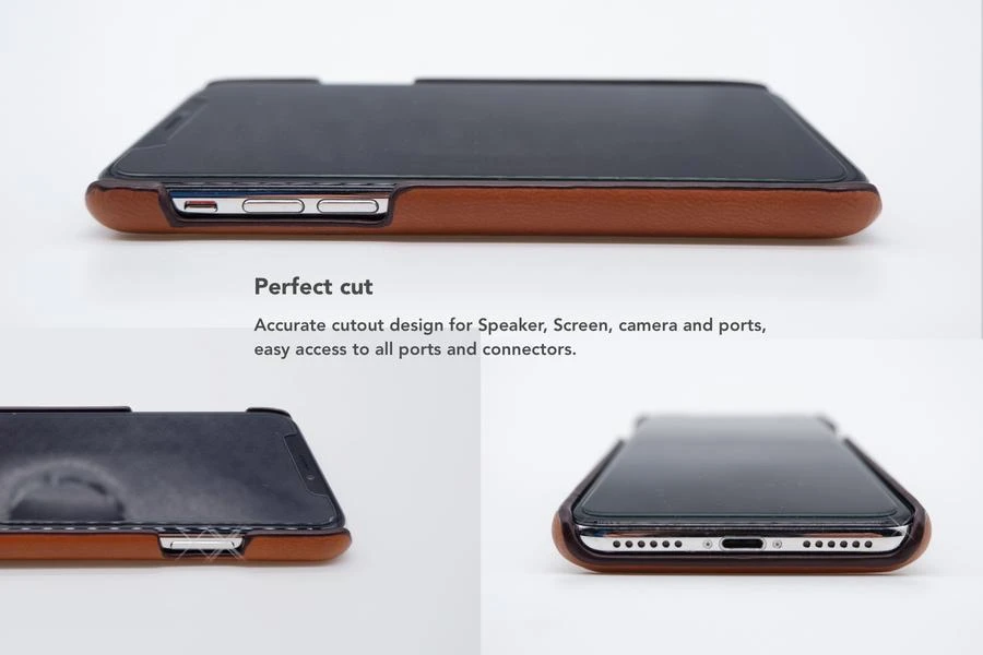 Dėklas VixFox kortelės lizdo nugarėlė, skirta Iphone XSMAX karamelės rudos spalvos