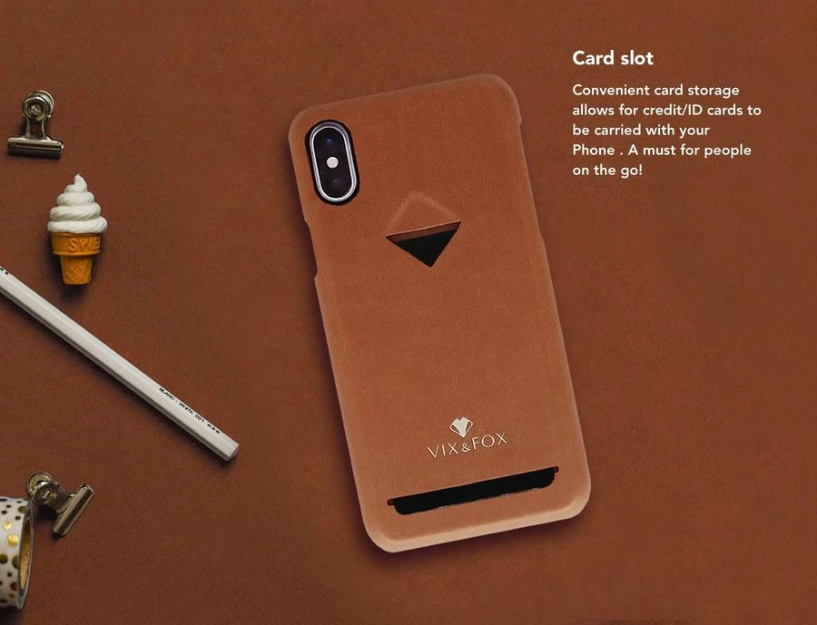 Dėklas VixFox kortelės lizdo nugarėlė Samsung S9 karamelės rudos spalvos