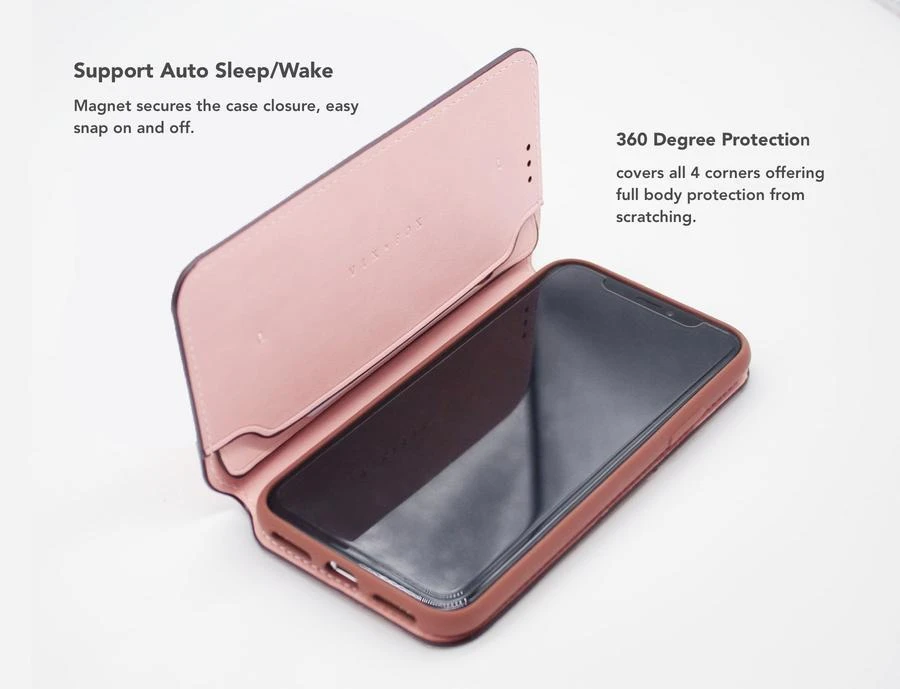 Dėklas VixFox Smart Folio Case for Iphone XSMAX pink
