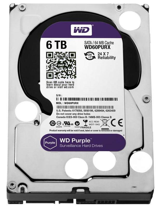 Western Digital Dysk WD Violetinė 6TB 3.5" SATA III (WD60PURX)
