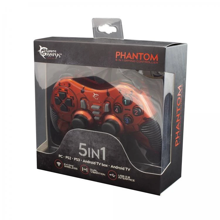 Belaidis žaidimų valdiklis White Shark Pantheon, Suderinama su PC, PS2, PS3, Android BOX ir TV