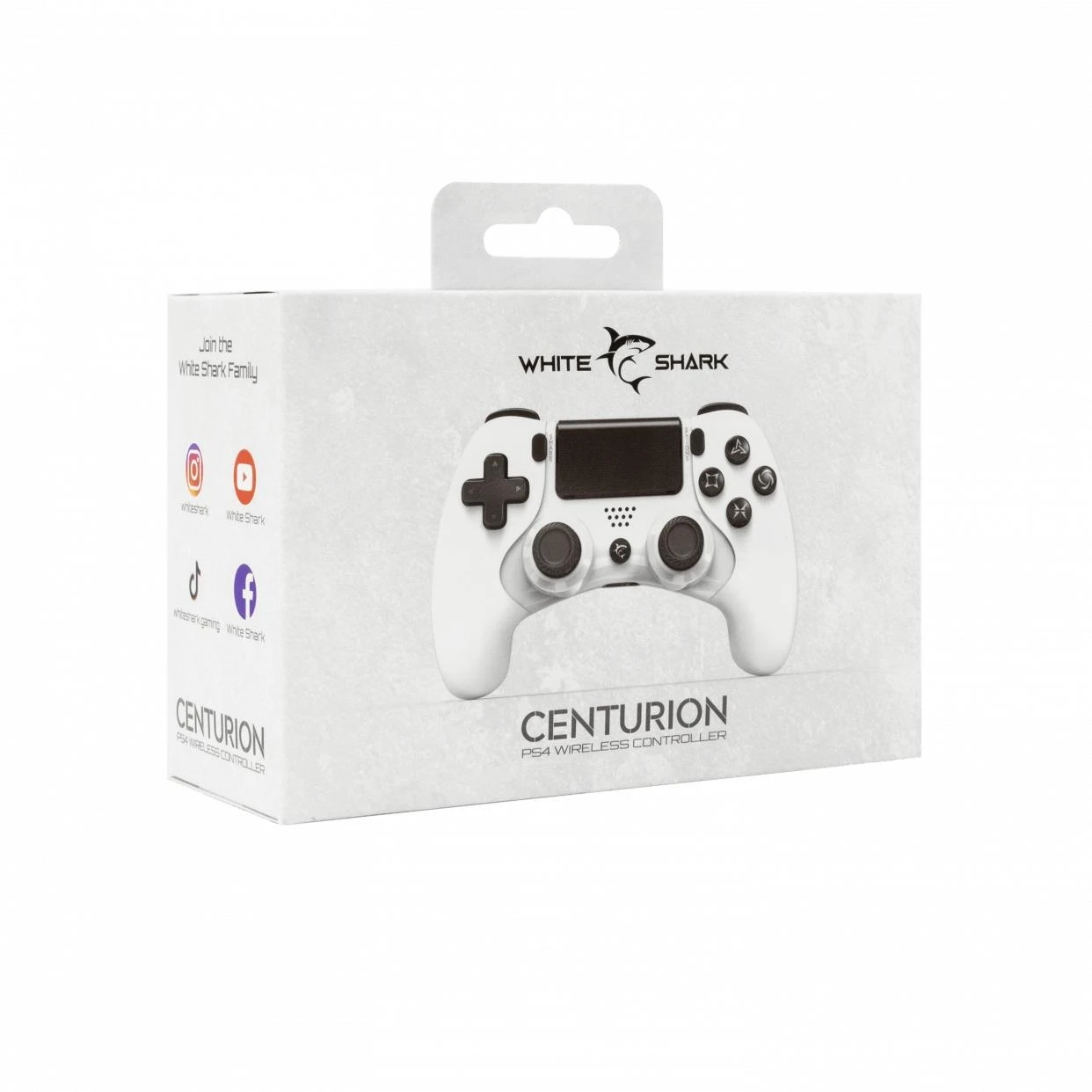 White Shark „Baltas Shark Baltas Shark Gamepad CENTURION“ skirtas PS3/PS4, baltas (GPW-4006)
