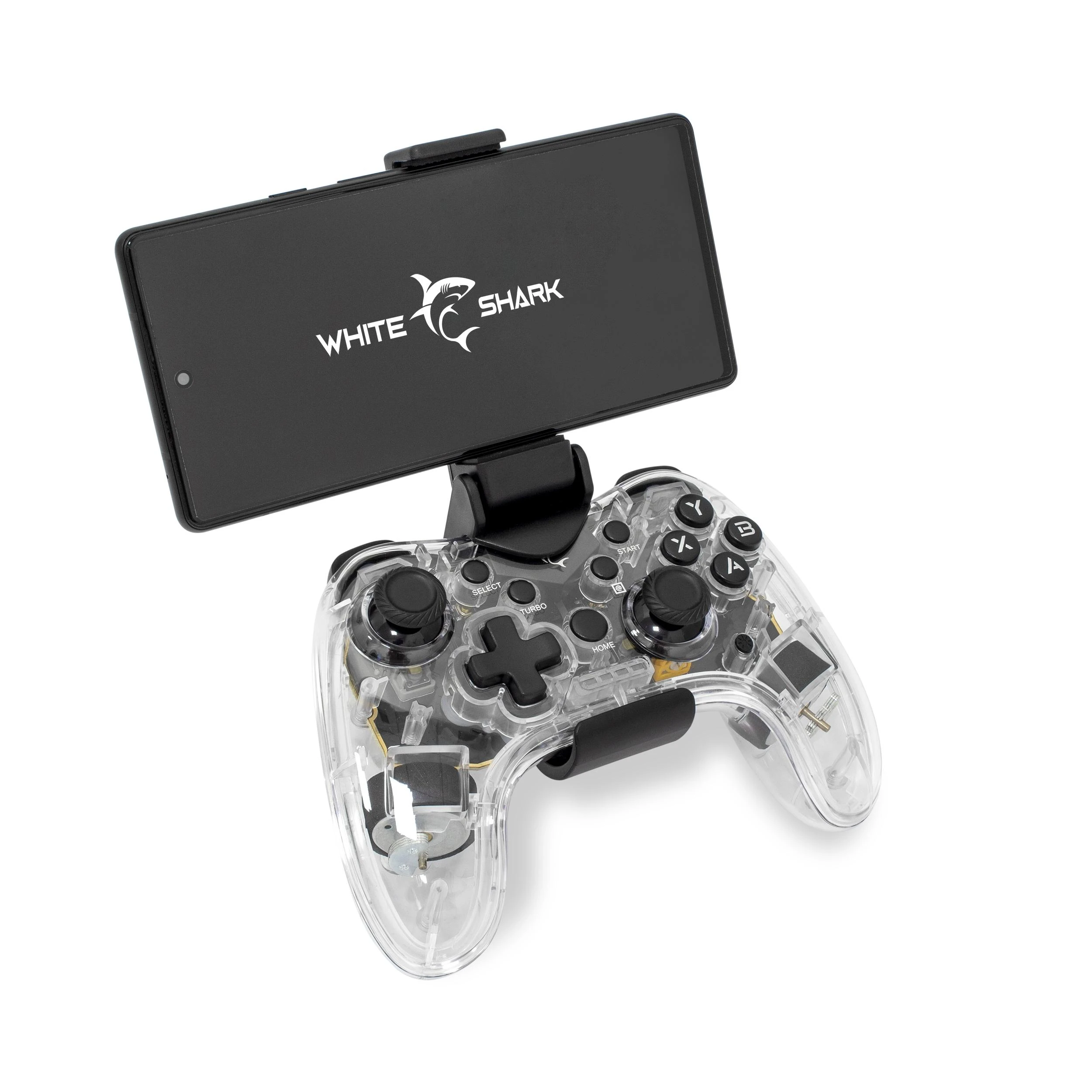 White Shark „Baltas Shark Baltas Shark GAMEPAD LEGION“ belaidis valdiklis, skirtas asmeniniams kompiuteriams, PS3/PS4, „Android“, „IOS“, permatomas (GPW-8039)