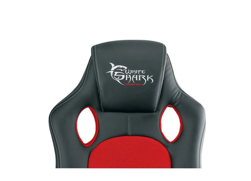 Žaidimų kėdė White Shark King's Throne Gaming Chair, Juoda-raudona