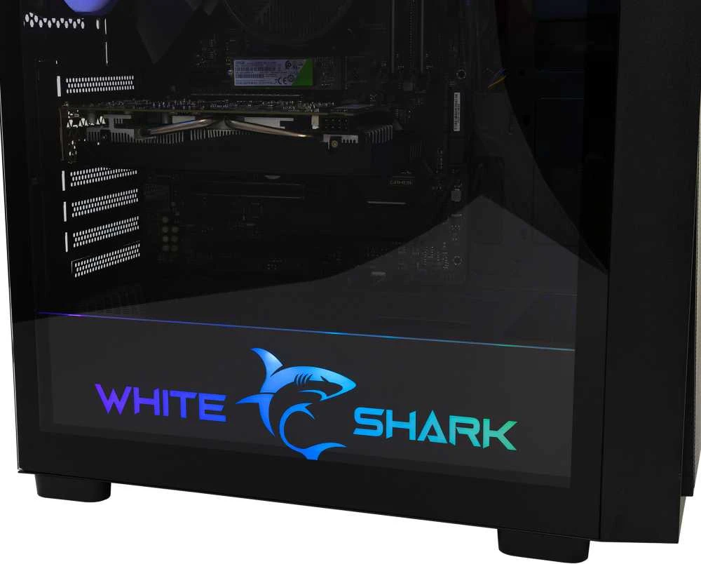 White Shark Baltas Shark GCC-2401 Warhead-3 Juodas 4 Fans 12cm RGB