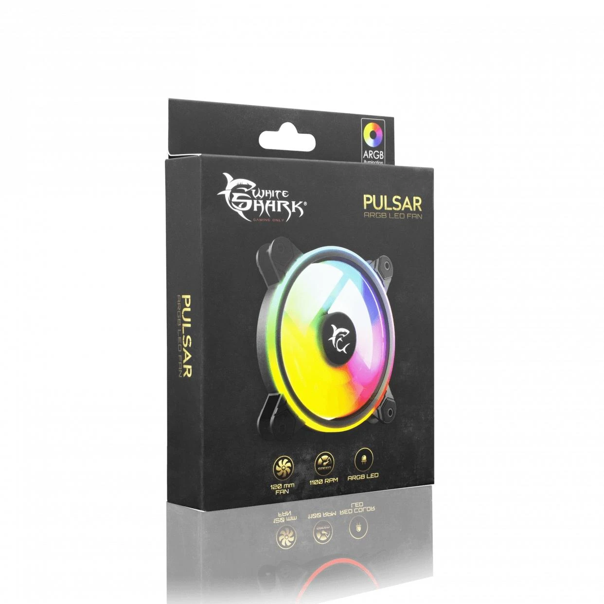 Korpuso aušintuvas White Shark Pulsar, 120mm, su ARGB LED pašvietimu