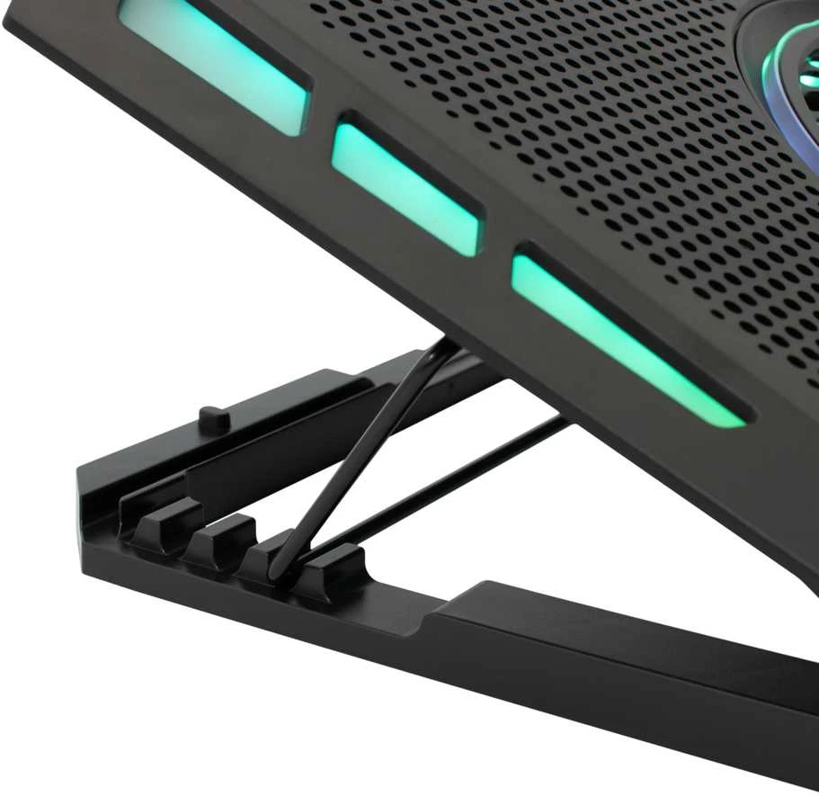 White Shark Baltas Shark Baltas Shark COOLING PAD, AURORA / 5 Fans RGB, Juodas (GCP-13)