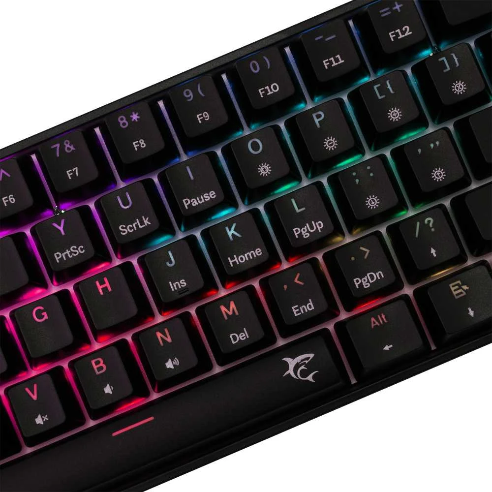 White Shark Klaviatūra žaidimams Baltas Shark Shinobi Raudona su laidu mechaninė su pašvietimu juoda