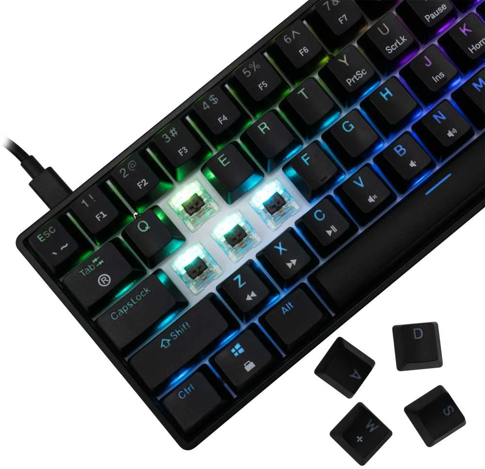 White Shark Klaviatūra žaidimams Baltas Shark Shinobi Brown su laidu mechaninė su pašvietimu juoda