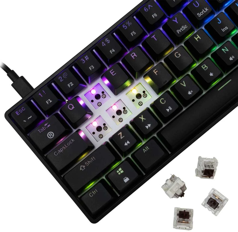 White Shark Klaviatūra žaidimams Baltas Shark Shinobi Brown su laidu mechaninė su pašvietimu juoda