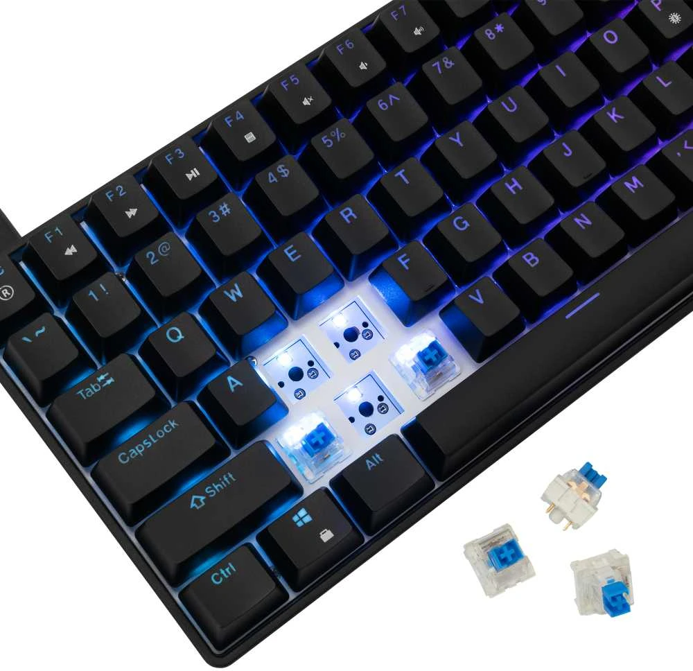 White Shark Baltas Shark Baltas Shark HAMACHI Gaming Membrane Klaviatūra, RGB Lighting, Mėlyna Switch, US išdėstymas, Juodas (GK-1927)