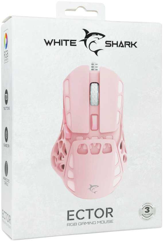Pelė White Shark Baltas Shark Baltas Shark ECTOR-P GM-5016, Rožinė