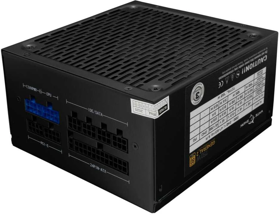 White Shark „Baltas Shark Baltas Shark GPSU-750W General-2 750W 80+ GOLD“ pilnai modulinis