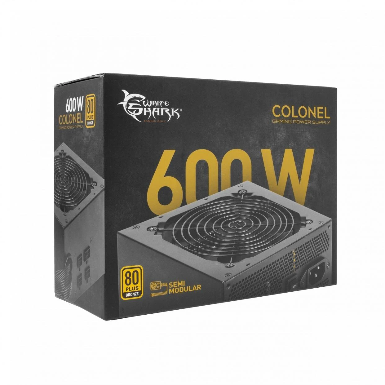 White Shark Baltas Shark Baltasis ryklys GPSU-B600S pulkininkas 600 W 80+ bronzos pusiau modulinis