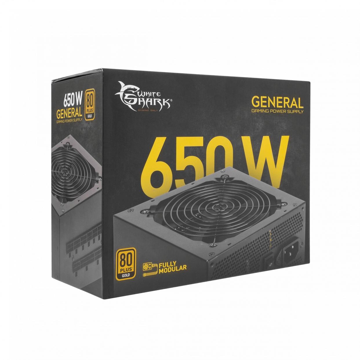 White Shark Baltasis ryklys Baltas Shark GPSU-G650M General 650W 80+ GOLD Full Modular