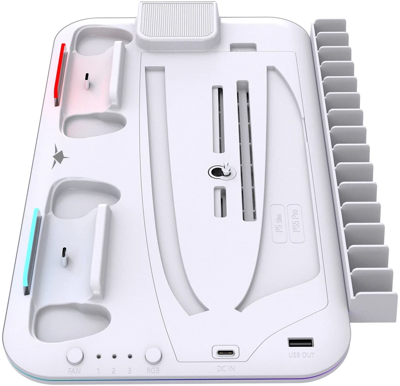 White Shark Baltas Shark KIMURA PRO PS5 Cooling Pad + 2 Charging Docks, Baltas