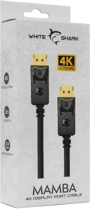 White Shark „Baltas Shark Baltas Shark MAMBA“ DP-DP kabelis M/M 2m 4K@60Hz