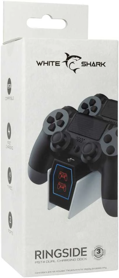 White Shark Baltas Shark Baltas Shark RINGSIDE PS4-0417 PS4 Dual Charging Dock