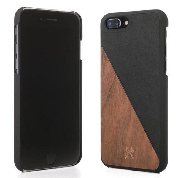 Dėklas Woodcessories EcoSplit medinis+odinis iPhone 7+ / 8+ riešuto/juodo eco249