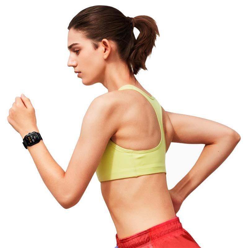 Išmanusis laikrodis Amazfit GTS 2e, Pilkas su žalios spalvos dirželiu |  Varle.lt