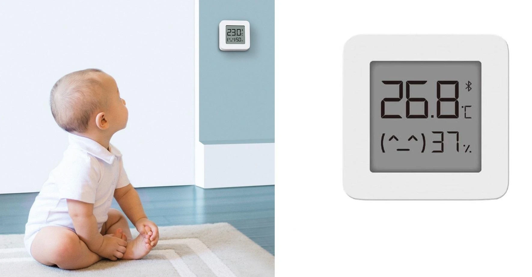 Jutiklis Xiaomi Mi Temperature and Humidity Monitor 2, baltas