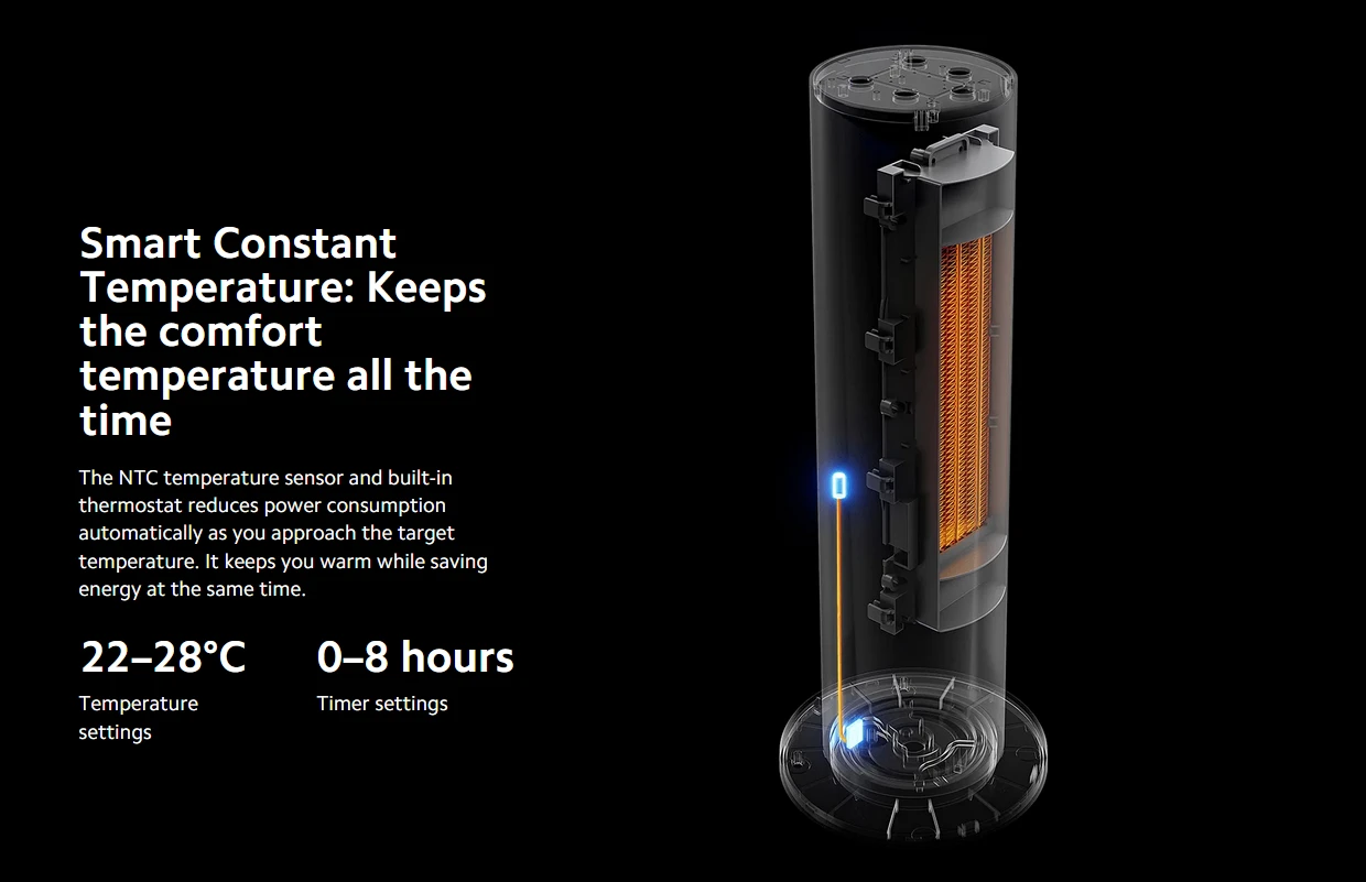 Šildytuvas Xiaomi Smart Tower Heater Lite BHR6101EU, Baltos spalvos