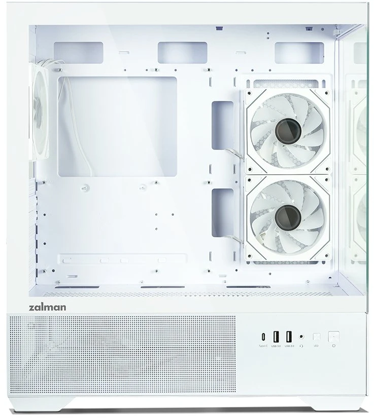 Zalman CHRONIX V2, ATX Mid Tower PC Case, 3 x 120mm ARGB Fans, Baltas