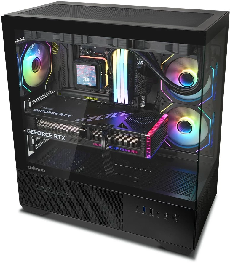 Zalman CHRONIX V2, ATX Mid Tower PC Case, 3 x 120mm ARGB Fans, Juodas