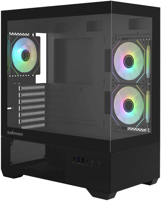 Zalman CHRONIX V2, ATX Mid Tower PC Case, 3 x 120mm ARGB Fans, Juodas