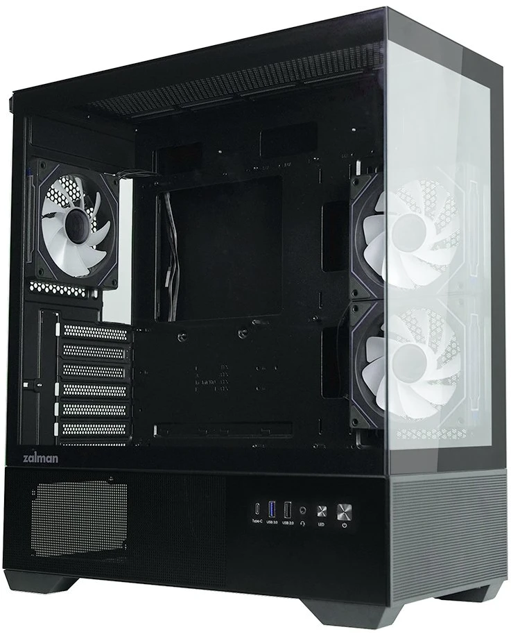Zalman CHRONIX V2, ATX Mid Tower PC Case, 3 x 120mm ARGB Fans, Juodas