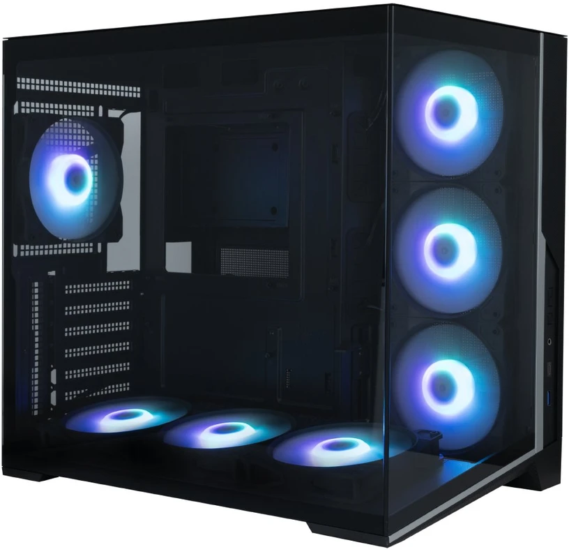 Zalman D40, ATX Mid Tower PC Case, 7 x 120mm ARGB Fans, Juodas