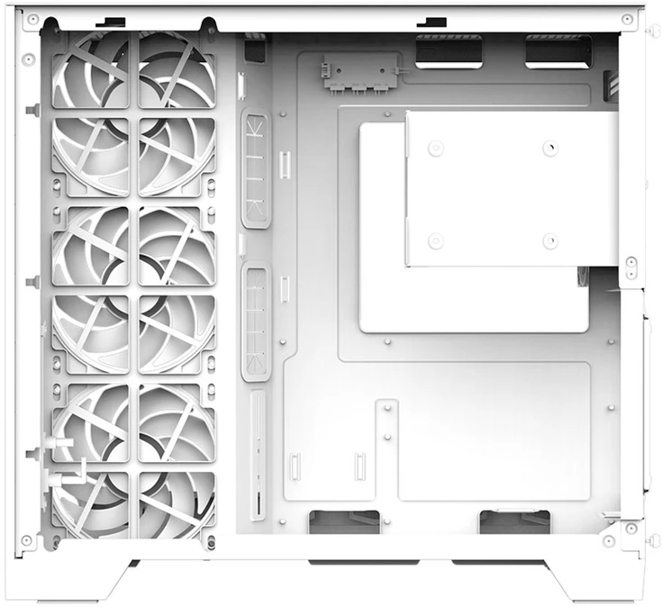Zalman D40, ATX Mid Tower PC Case, 7 x 120mm ARGB Fans, Baltas