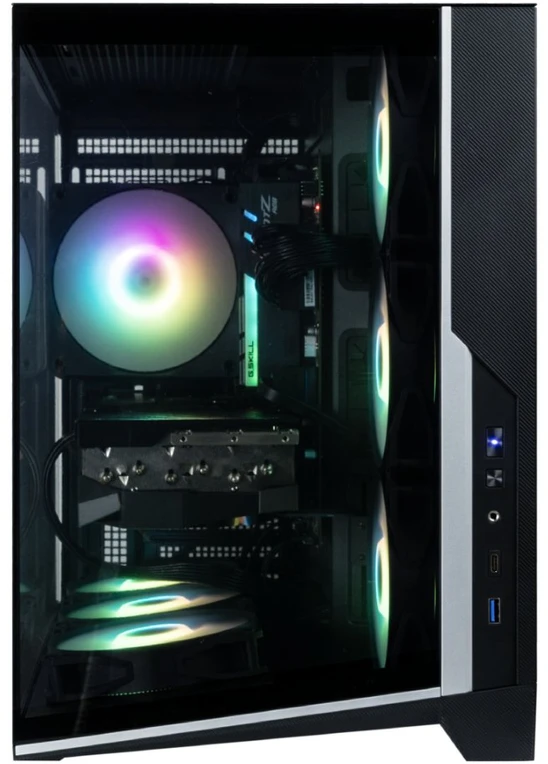 Zalman D40, ATX Mid Tower PC Case, 7 x 120mm ARGB Fans, Juodas
