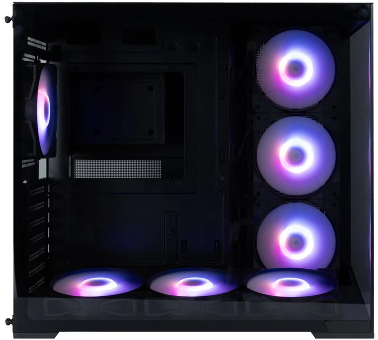 Zalman D40, ATX Mid Tower PC Case, 7 x 120mm ARGB Fans, Juodas