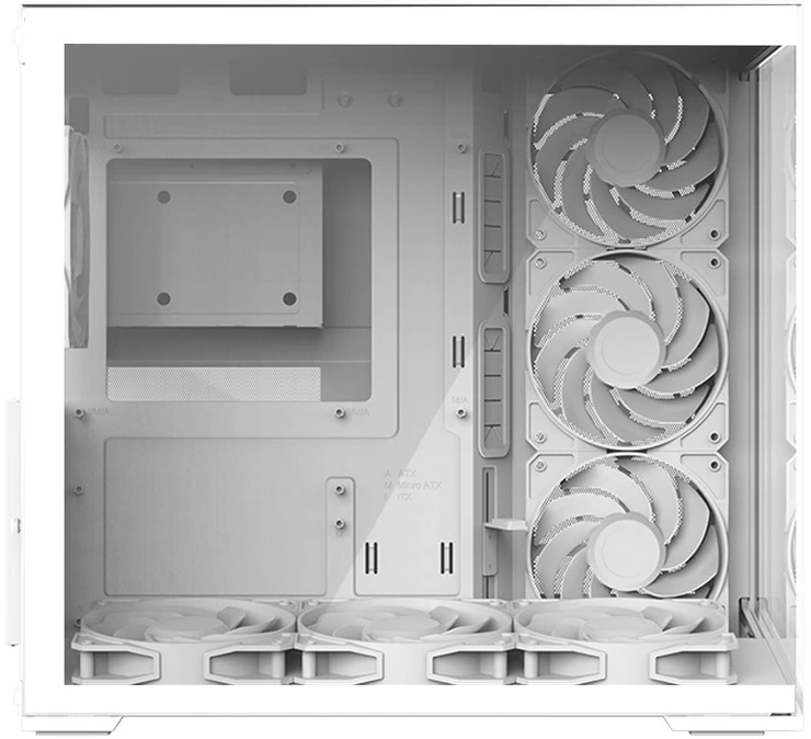 Zalman D40, ATX Mid Tower PC Case, 7 x 120mm ARGB Fans, Baltas