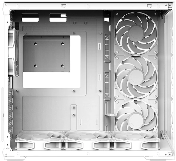 Zalman D40, ATX Mid Tower PC Case, 7 x 120mm ARGB Fans, Baltas