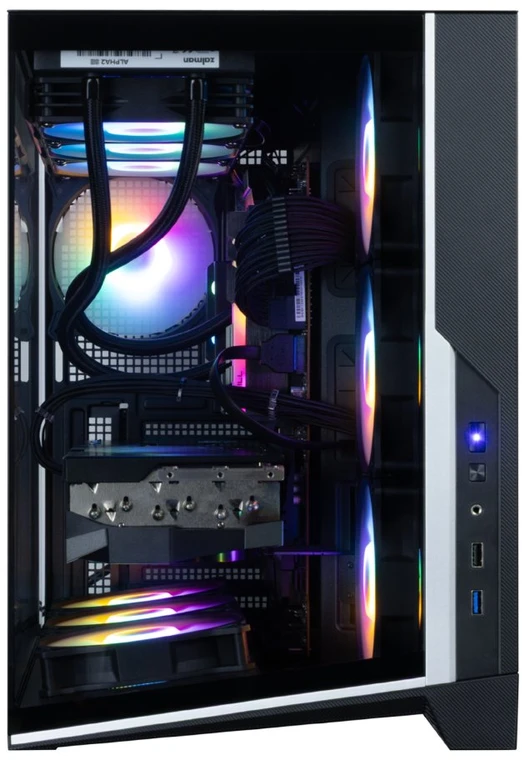 Zalman D40F, ATX Mid Tower PC Case, 7 x 120mm FRGB Fans, Juodas