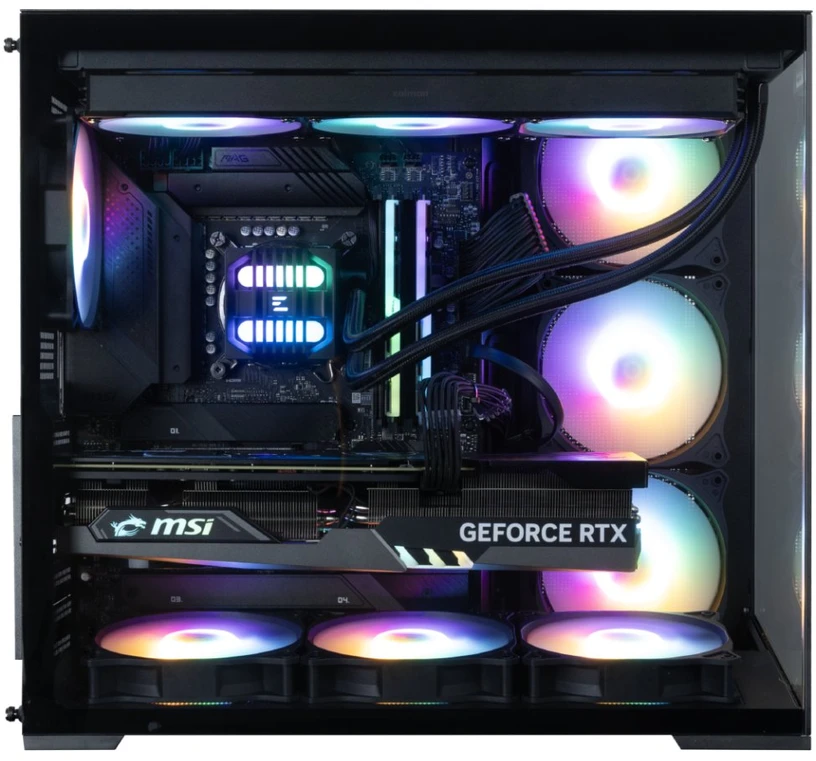Zalman D40F, ATX Mid Tower PC Case, 7 x 120mm FRGB Fans, Juodas