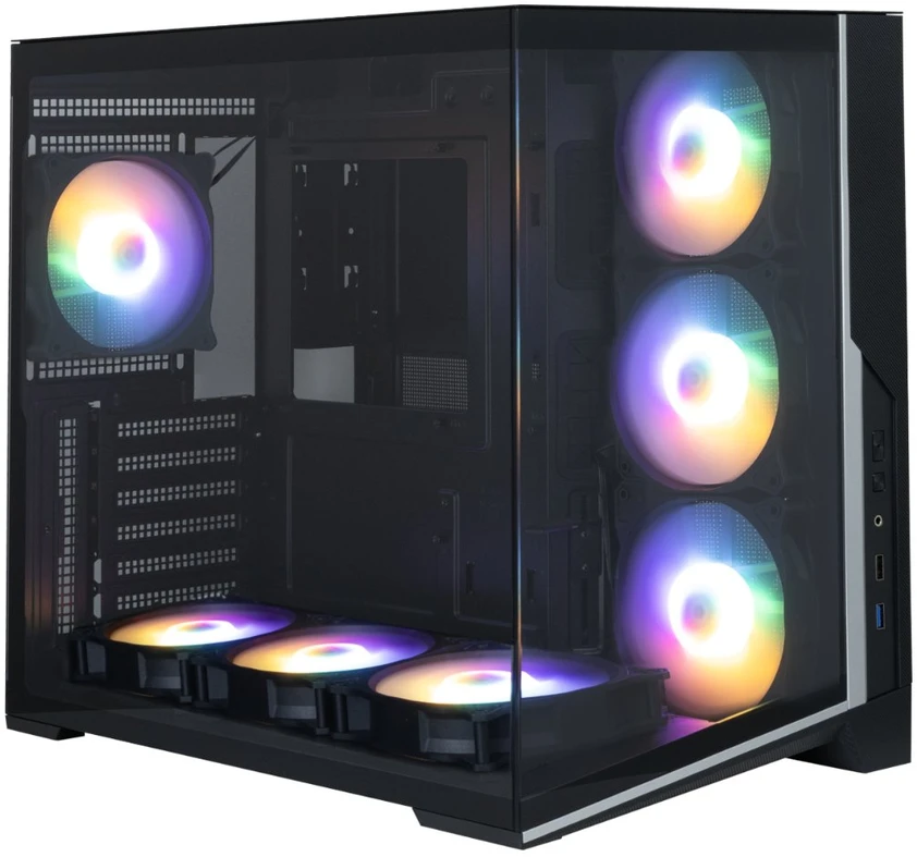 Zalman D40F, ATX Mid Tower PC Case, 7 x 120mm FRGB Fans, Juodas