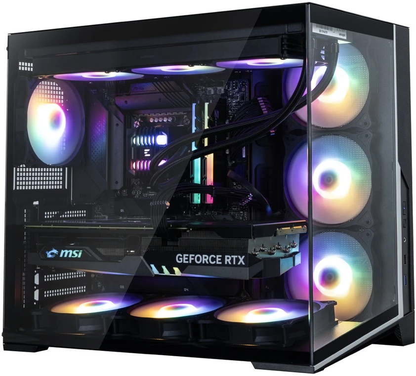 Zalman D40F, ATX Mid Tower PC Case, 7 x 120mm FRGB Fans, Juodas