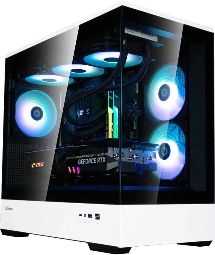 Zalman P30 PC-case, Mini-Tower, mATX, Tempered Glass - juodas baltas